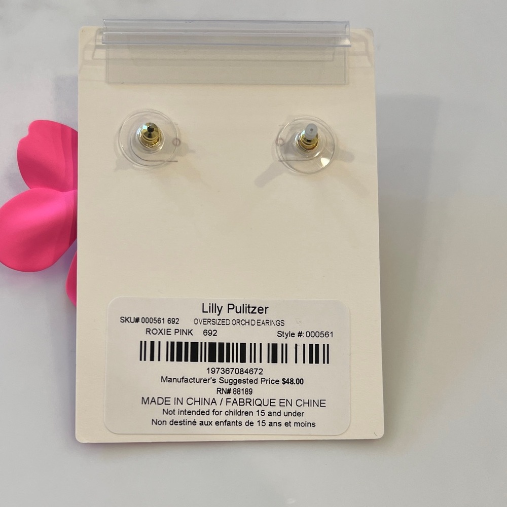 Lilly Pulitzer Pink Floral Earrings - Picture 3 of 3